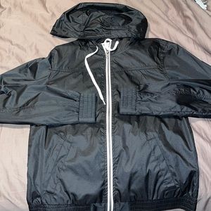 Black windbreaker
